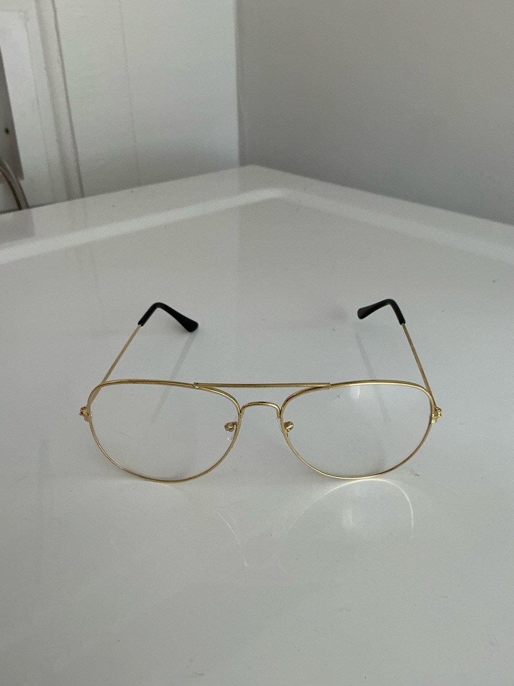 Gold Metal Aviator Sunglasses for Men